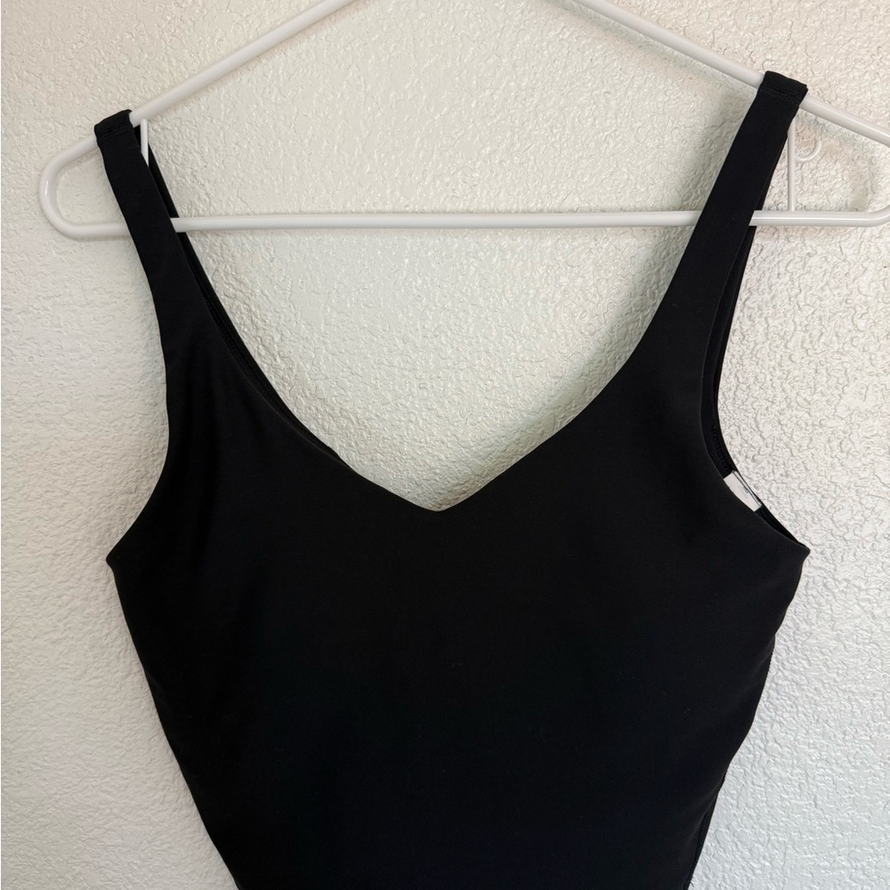 Classic Black V-Neck crop top with built in bra